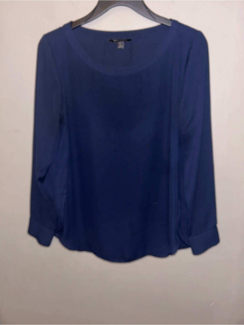 Banana Republic Shirt - navy blouse, long sleeve lightweight office